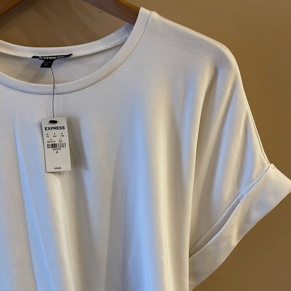 Express White Top with Tie Size Medium NWT - Picture 7 of 12